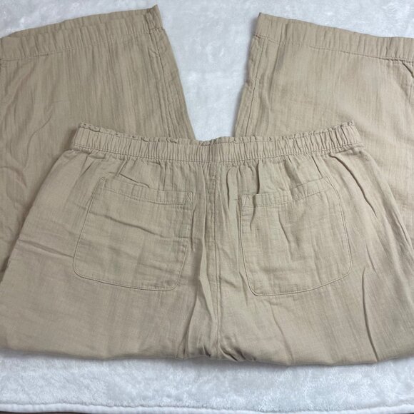 Old Navy High-Rise Wide-Leg Pants Women's Size XL Khaki 100% Cotton‎ Pockets - Picture 9 of 10